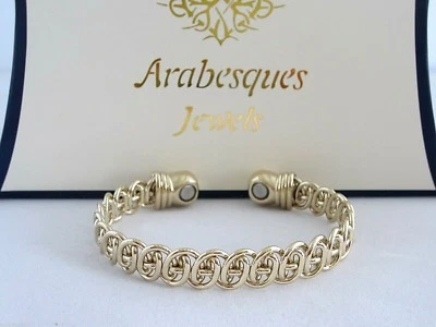 ARABESQUES TOP QUALITÄT Damen Spitze Kupfer Magnetfeldtherapie Armreif/Armband. Gold