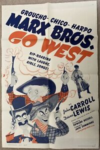 Marx Brothers “Go West” One Sheet 1962