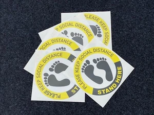 20 Stück Neu mit Mängeln Social Distancing Boden Aufkleber Schilder Abziehbild für Teppich - Bild 1 von 4