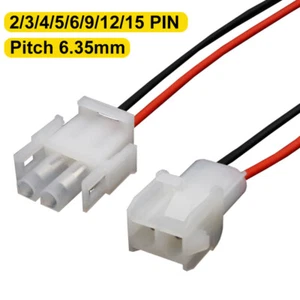 2/3/4/5/6/9/12/15 Pin - Elektrischer Stecker Klemme mit Draht 6,35 mm Steigung - Bild 1 von 10