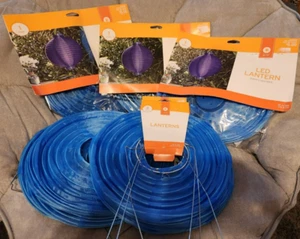 Lot of 8 -10” Blue Hanging Paper Chinese Lantern Wedding Birthday 3 are LED - Picture 1 of 5