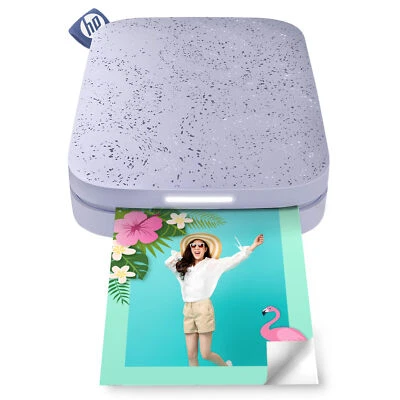 HP Sprocket Portable Printer, 2x3 Photo Printer Prints on Zink Paper, Lilac - Image 1 of 4