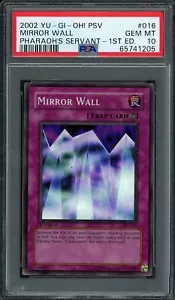 2002 Yu-Gi-Oh! PSV-016 1st Edition Mirror Wall NA English PSA 10 GEM MINT - Picture 1 of 2