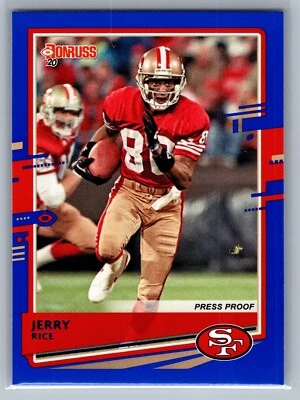 Jerry Rice 2020 Panini Donruss - Prueba de prensa azul #18 San Francisco 49ers Foto 1 de 2