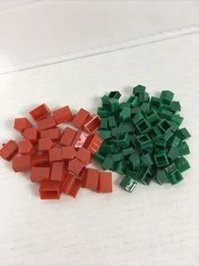 Monopoly Game Board Part Replacement Pieces 65 Green Houses 26 Red Hotels - Picture 1 of 3