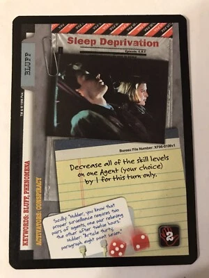 USPC The X-Files CCG - Premiere - RARE Bluff Card # 106 SLEEP DEPRIVATION - Image 1 of 2