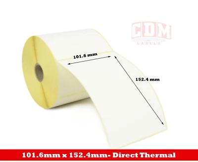 CDM LABELS 250 Roll - Citizen CLP 631 - 101.6 x 152.4mm (4" x 6") Direct Thermal Labels