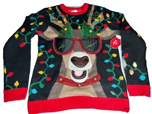 Ugly Christmas Pullover Happy Rentier Bells Holiday Time Geschenk Gr. S 34 -36 Neu - Bild 1 von 11