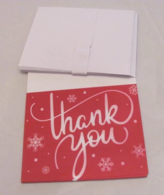 NUEVO JUEGO DE 10 TARJETAS "GRACIAS" TEMÁTICAS NAVIDAD CON 10 SOBRES ~ INTERIOR EN BLANCO Foto 1 de 2