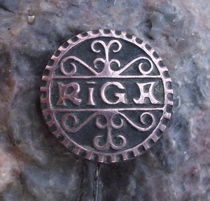 Antike Riga Lettland Lettische Hauptstadt Tourist Souvenier Pin Anstecker - Bild 1 von 2