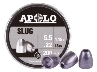 APOLO Slug HP 200 Count HOLLOW POINT 5.5mm .22 Caliber 18gr Airgun Pellets - Image 1 of 4