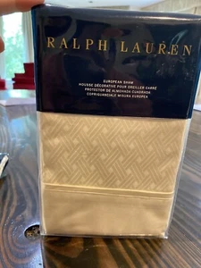 One Ralph Lauren EURO SHAM Essex Cream BEDFORD Jacquard Brand New 400 TC 2 Avail - Picture 1 of 5