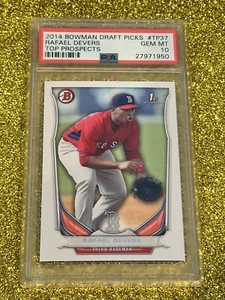 RAFAEL DEVERS PSA 10 GEM MINT 2014 BOWMAN DRAFT PICKS #TP-37 TOP PROSPECTS - Picture 1 of 8