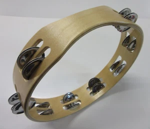 STA-3210 10" Tamburin Schellenring aus Holz, ohne Fell, mit 2 Reihen Schellen - Bild 1 von 3