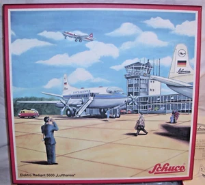 SCHUCO ELEKTRO RADIANT 5600 LUFTHANSA AIRPLANE TIN TOY GERMANY NEW BOXED - Picture 1 of 4