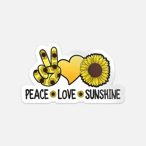 Peace Love Sunshine Sunflower Vinyl Aufkleber Aufkleber - Bild 1 von 1
