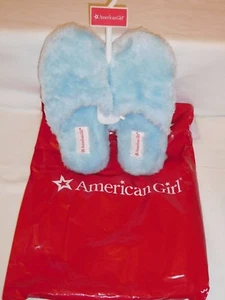 AMERICAN GIRL SLIPPERS FOR GIRLS SIZE MEDIUM 3.5-5 BLUE FUZZY NEW - Picture 1 of 3
