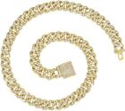 18" Iced Out Cuban Link Chain 18k Gold Plated Necklace
