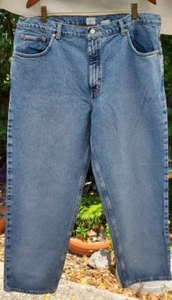 Vintage Calvin Klein High Rise All Over Sandblast Easy Fit Jeans SZ 40 - Picture 1 of 9