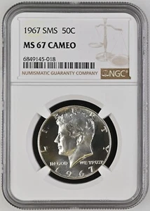 1967 NGC SMS MS67 CAMEO Silver Kennedy Half Dollar - NGC PG $130 - Picture 1 of 2