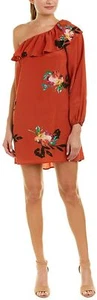 French Connection Delphine Kleid One Shoulder Kupfer Münze Burnt Orange 8 Neu mit Etikett - Bild 1 von 7