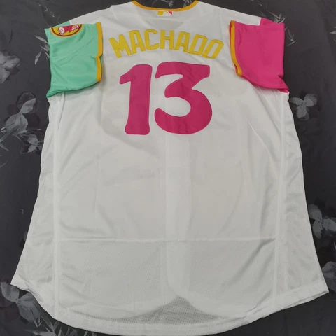 Manny Machado #13 San Diego Padres City Connect White Flex Base Stitched Jersey Cover