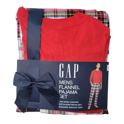 Conjunto de pijama de franela acogedora con cuello redondo y cordón para hombre de Gap Foto 1 de 3