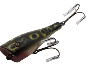 Antique Wood Freshwater Fishing Lure w Glass Eyes Plug Bass 3" long-Free Ship. - Picture 1 of 13