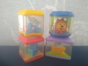 Fisher Price PEEK A BLOQUE CLASIFICADOR DE FORMA DE BLOQUE reemplazos estrella triángulo cuadrado 4 - Imagen 1 de 2