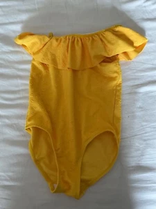Yellow Zara Girls One Piece One Shoulder Ruffled Swimsuit Sz 8-9 Years NWT - Picture 1 of 5