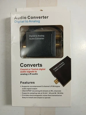 Optical Coaxial Toslink Digital to Analog Audio Converter Adapter RCA L/R 3.5mm - Image 1 of 4