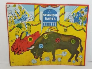 Vintage Kinder Metall Spanische Darts Magnet Wende Dartscheibe Spiel Zimmer Deko - Bild 1 von 19
