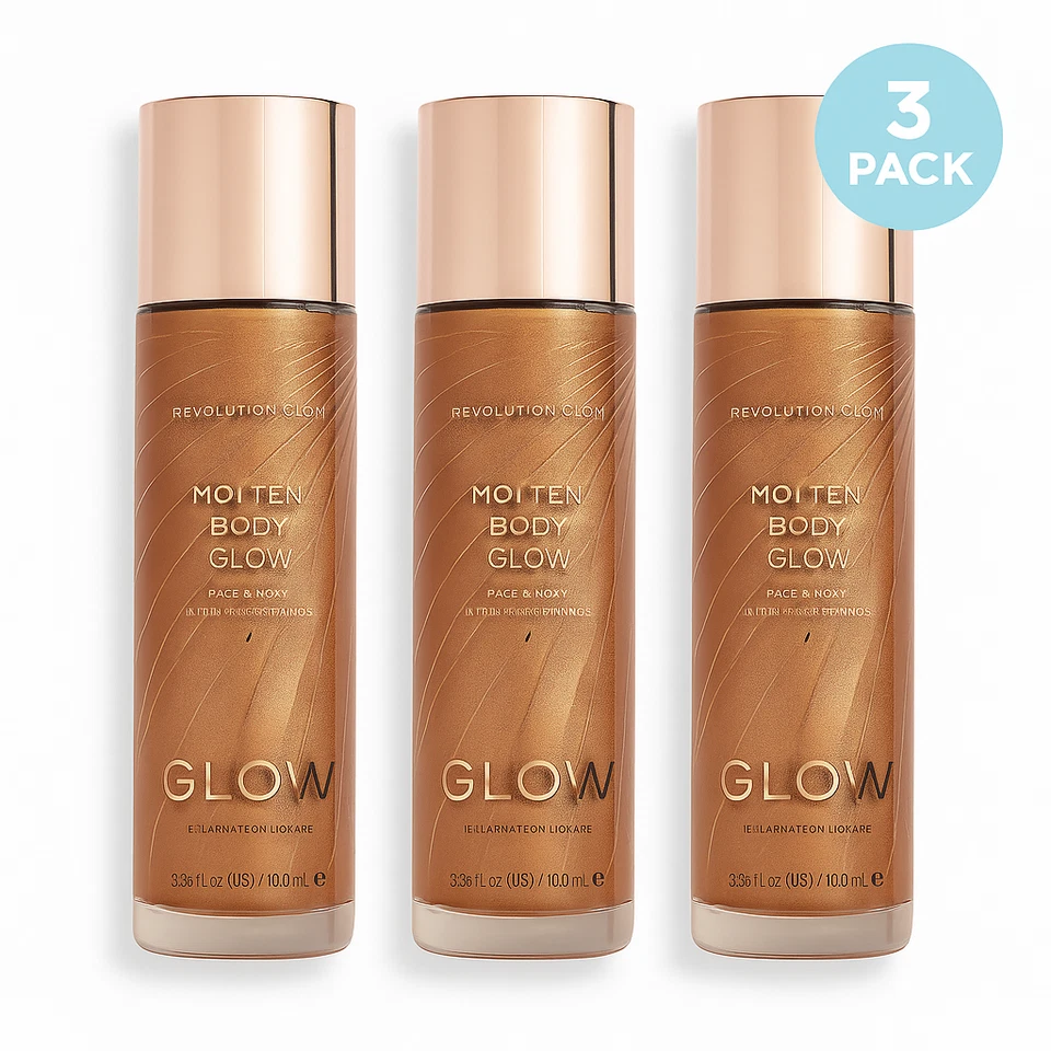 Pack de 3 Revolution Glow Cuerpo Fundido | Iluminador Corporal Líquido 3x100ml Foto 1 de 4