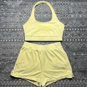 Juicy Couture x Forever 21 Yellow Terry Cloth Cropped Halter Top Short Set 0X - Picture 1 of 17