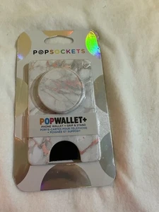 PopSockets Popwallet+ Cell Phone Wallet & Grip Stand PW+Rose Gold Lutz Marble NW - Picture 1 of 2