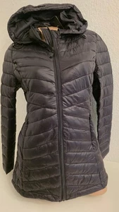 Damenjacke Schwarz gesteppt Übergangsjacke abnehmb. Kapuze Reißverschluss Gr 42 - Bild 1 von 3