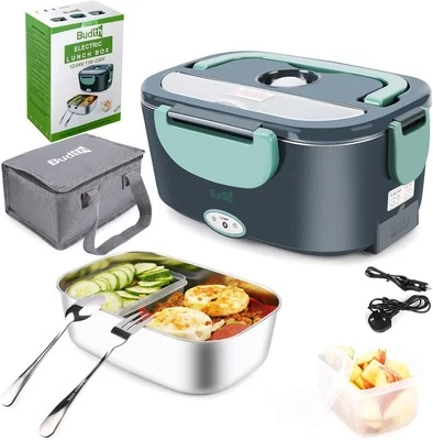 Electric Lunch Box Food Warmer Leakproof Portable 12V/24V Fast Heating 80W 1.5L - Image 1 of 4