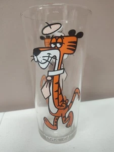 Vintage 1973 coole Katze Looney Tunes Pepsi Logo weiße Buchstaben Brockway dickes Glas - Bild 1 von 7