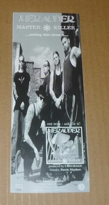 MERAUDER master killer PRINT AD long slim 1995 hardcore NYHC cro mags - Image 1 of 4
