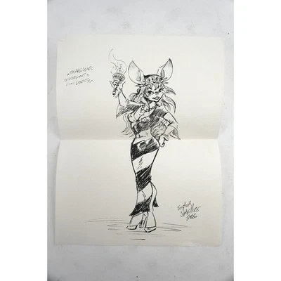 Original Ink Drawing Miss Liberty QT Cutey Bunny Art Sketch 1986 Joshua Quagmire - Image 1 of 4