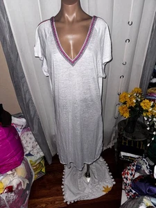 Pitusa weißes Sommer Maxi Cover Up Strandkleid Damen Einheitsgröße Standard - Bild 1 von 11