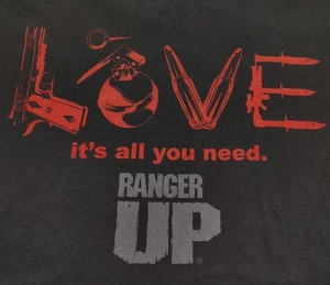 Ranger Up “Love Is All You Need” Guns T-Shirt Men's XXL 2XL Black 2 Sided *READ* - Picture 1 of 6