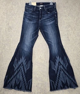 Ariat Womens High Rise Flare Jeans Chimayo Print Dark Wash Denim Size 30S - Picture 1 of 10