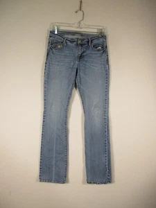 Old Navy Damen Straight Jeans Mid Rise Light Wash Stretch Taschen Größe 4 Blau - Bild 1 von 7