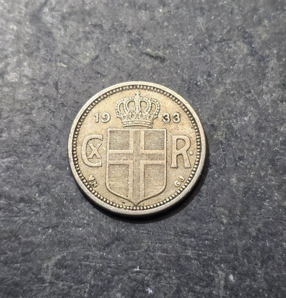 1933 Iceland 10 Aurar Coin ****KEY DATE LOW MINTAGE **** #2 - Image 1 of 2