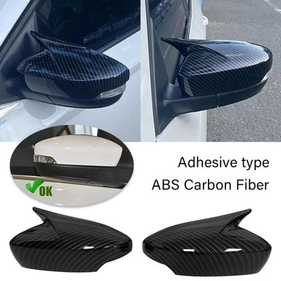 Carbon Fiber Look Rearview Mirror Cover Cap For Skoda Fabia 2015+ Rapid 2018+ - Imagem 1 de 4