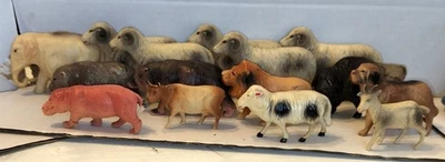 11 + Animales de juguete de celuloide de colección oso carnero perro león cabra búfalo vaca  Foto 1 de 4
