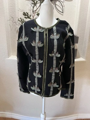 Chaqueta CoVelo Vintage Bordada Terciopelo Ribete Mujer Talla L Lana Hervida Seda DEFECTUOSA Foto 1 de 4