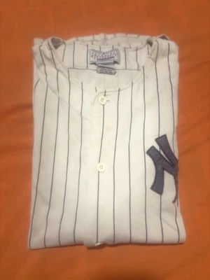 Retro Starter  NY Yankees  Baseball Jersey  MLB Pin Stripe Lou Gehrig  #4 Men XL - Image 1 of 4