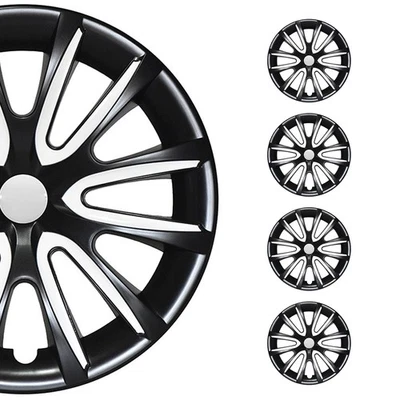 16" Wheel Covers Hubcaps for Subaru Impreza Black White Gloss - Изображение 1 из 4